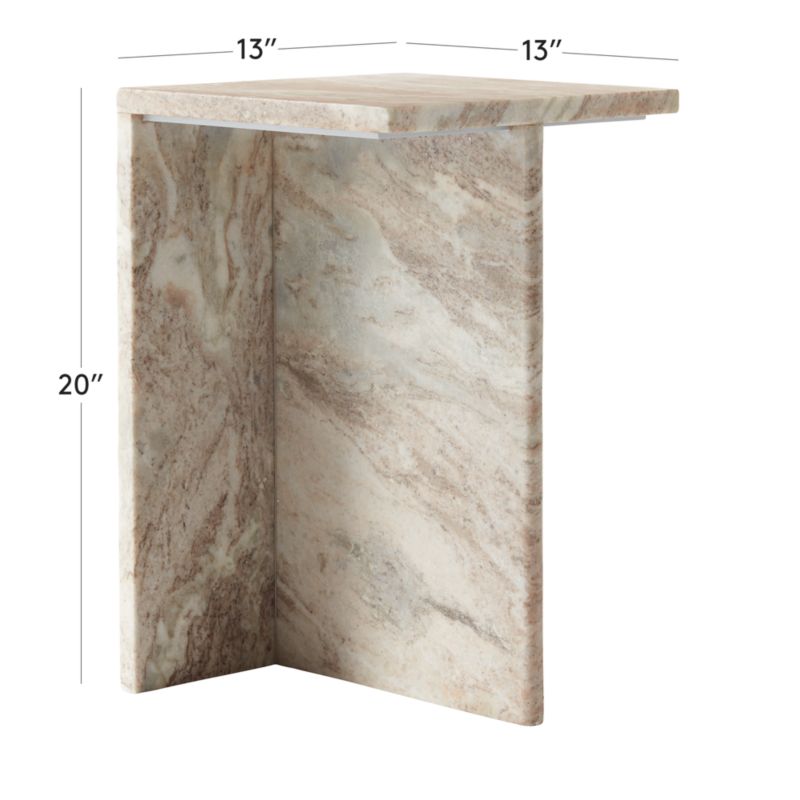 View T Tall Marble Side Table - image 3 of 17