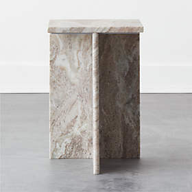 i beam black marble side table