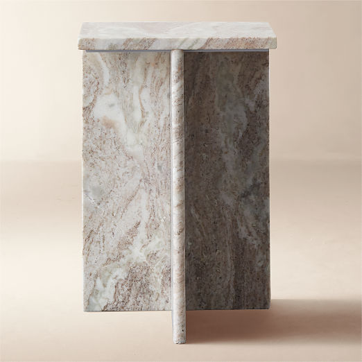 T Tall Marble Side Table