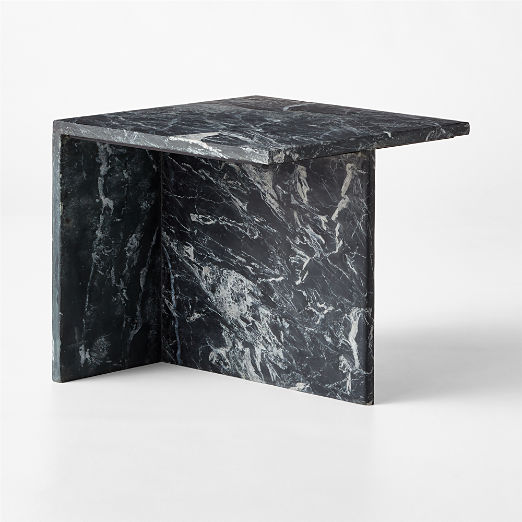 T Black Marble Short Side Table