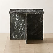 Sydney 72'' Rectangular Black Marble Dining Table with Walnut Legs