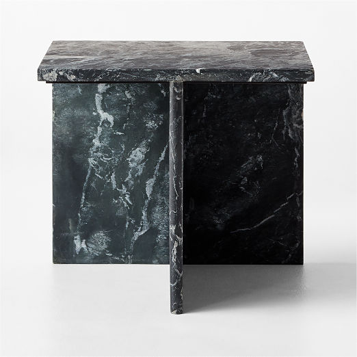 T Black Marble Short Side Table