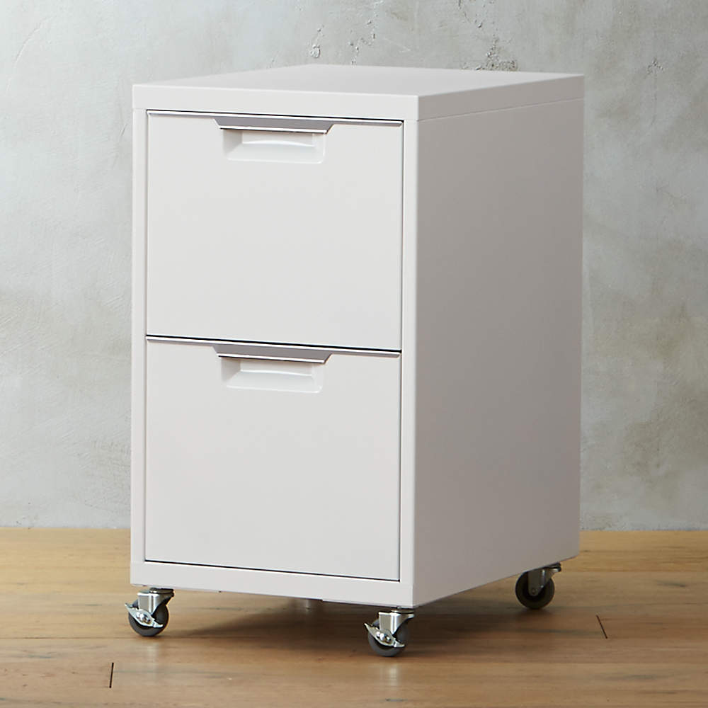 Tps White 2 Drawer Filing Cabinet, Cb2 Stainless Steel File Cabinet