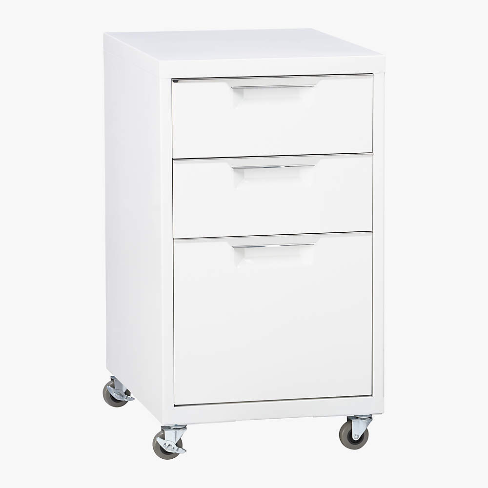 Tps 3 Drawer White File Cabinet, Cb2 Stainless Steel File Cabinet