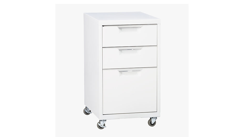 tps 3-drawer white file cabinet + reviews | cb2