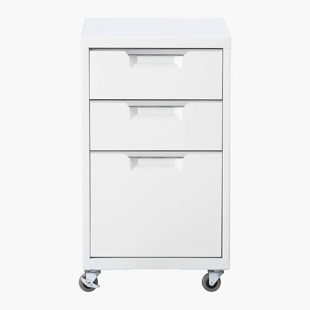 Tps 3 Drawer White File Cabinet, Cb2 Stainless Steel File Cabinet