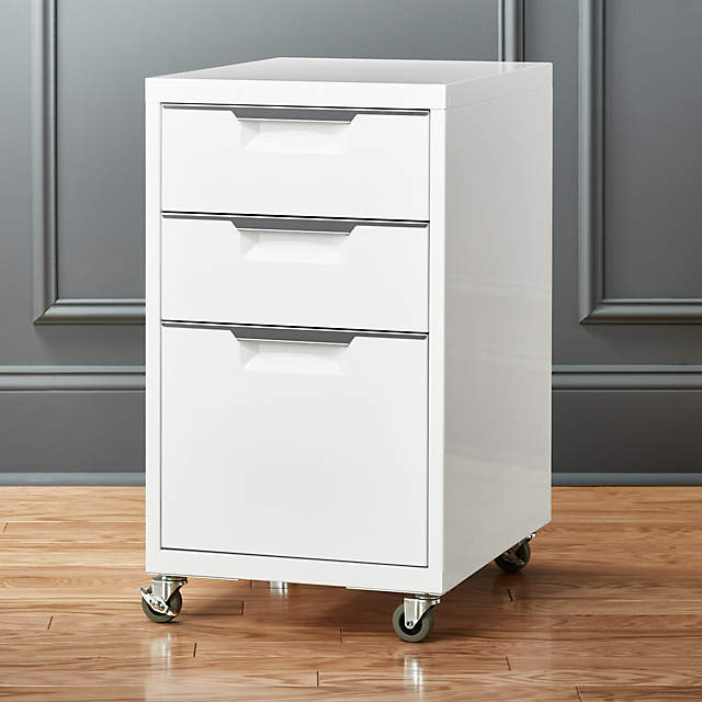Tps 3 Drawer White File Cabinet, File Cabinet With Wheels White