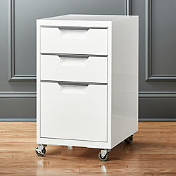 Modern Business Office Furniture Cb2 Tps White 3 Drawer Filing Cabinet