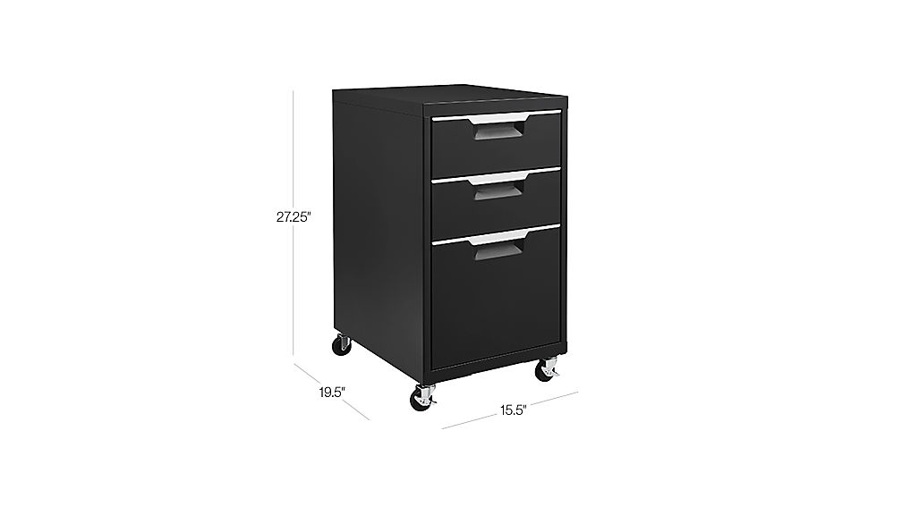 Tps Black 3 Drawer Filing Cabinet Cb2 Tap To Zoom Image With Dimension For Tps Black 3 Drawer Filing Cabinet