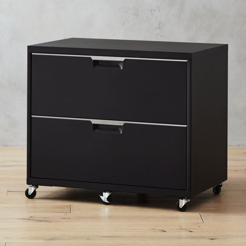 TPS Black Wide Filing Cabinet + Reviews | CB2