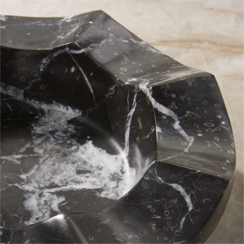 Tabi Black Scalloped Marble Decorative Bowl + Reviews