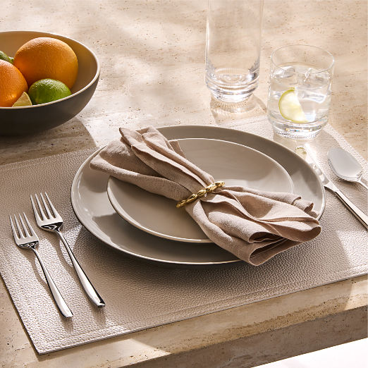 Barchan Black and Warm White Stoneware Salad Plates Set of 6 by Kravitz Design