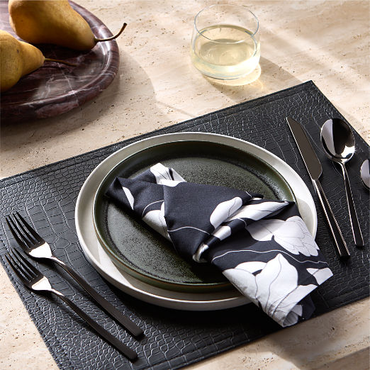 Drift Green Salad Plates with Reactive Glaze Set of 6