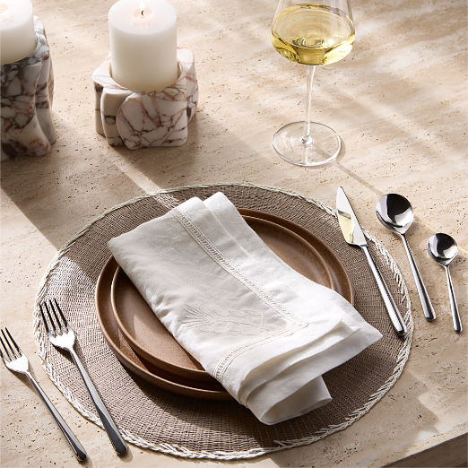 Drift 4-Piece Tan Dinnerware Set with Reactive Glaze