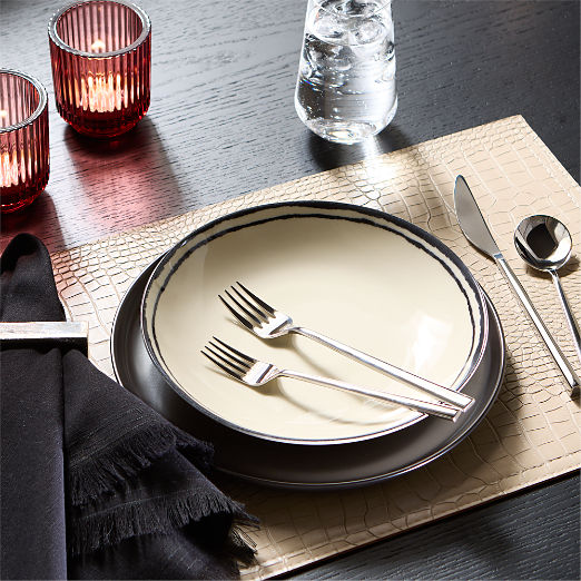 Taupe Faux Crocodile Leather Placemat