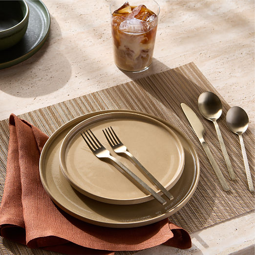 Darra 4-Piece Natural Recycled Stoneware Dinnerware Set with Soup Bowl