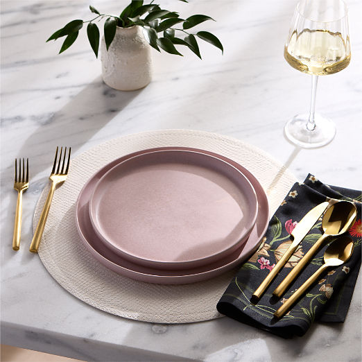 Python Cream Faux Leather Round Placemat