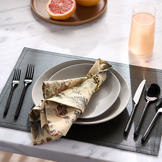Rush 20-Piece Brushed Black Flatware Set