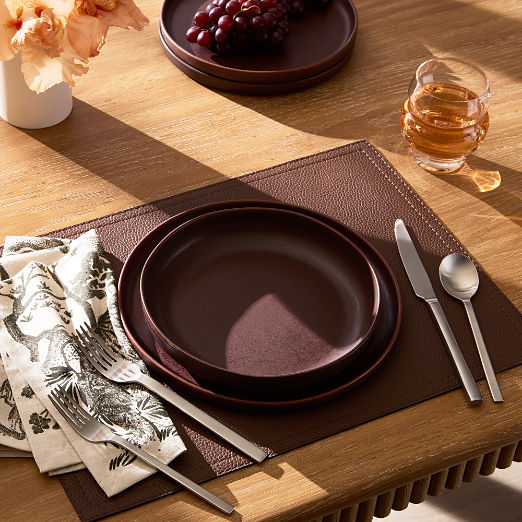 Drift Chocolate Brown Dinner Plates with Reactive Glaze Set of 6