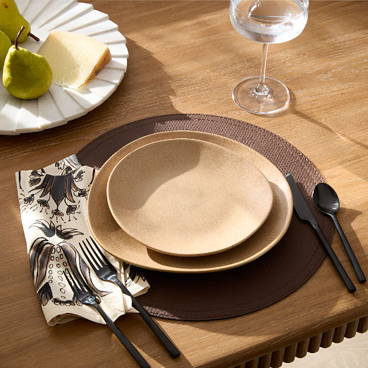 Selene Tan Stoneware Dinner Plates Set of 6