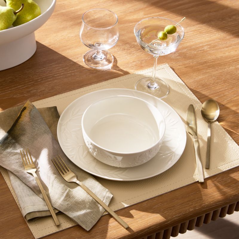 Brielle Ivory Floral Embossed Porcelain Dinner Plates Set of 6 - image 1 of 5