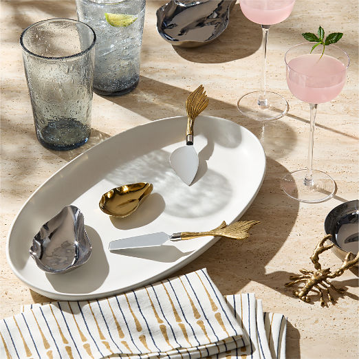 Lula Stainless Steel and Brass Cheese Knives Set of 2