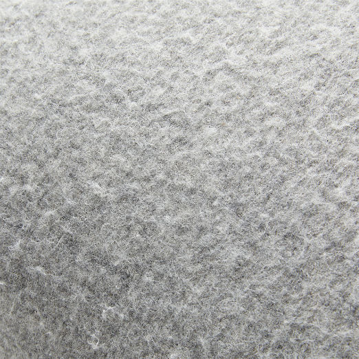Tadeo Grey Boiled Wool Throw Pillow with Down-Alternative Insert 23"x23"