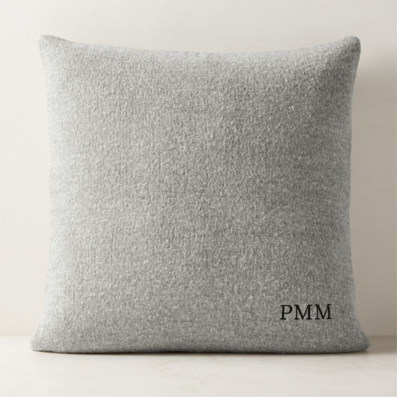 Tadeo Grey Boiled Wool Throw Pillow with Down-Alternative Insert 23" - image 2 of 5