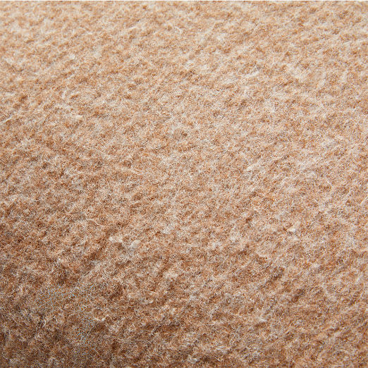 Tadeo Light Brown Boiled Wool Throw Pillow 23"x23"