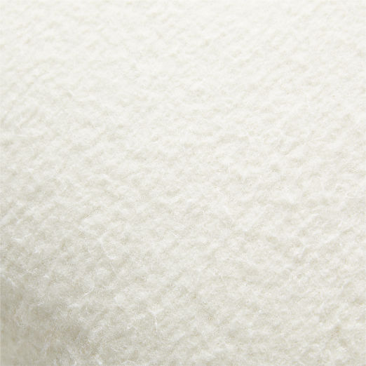 Tadeo Warm White Boiled Wool Throw Pillow with Down-Alternative Insert 23"x23"