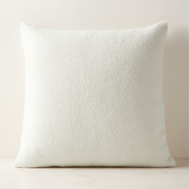 Tadeo Warm White Boiled Wool Throw Pillow with Down-Alternative Insert 23" - image 0 of 5