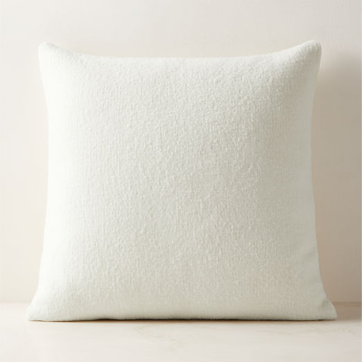 Tadeo Warm White Boiled Wool Throw Pillow 23"