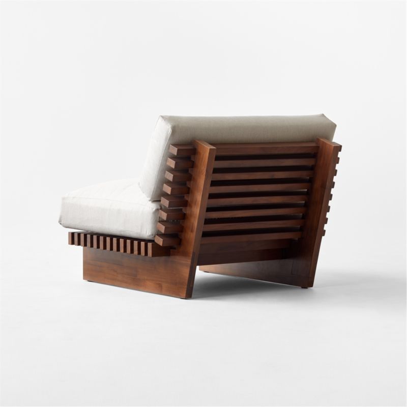 Taiko Stained Teak Outdoor Lounge Chair with Sunbrella® Cushions - image 8 of 10