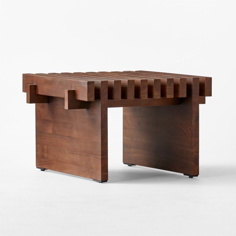 Taiko Stained Teak Outdoor Side Table - image 5 of 9