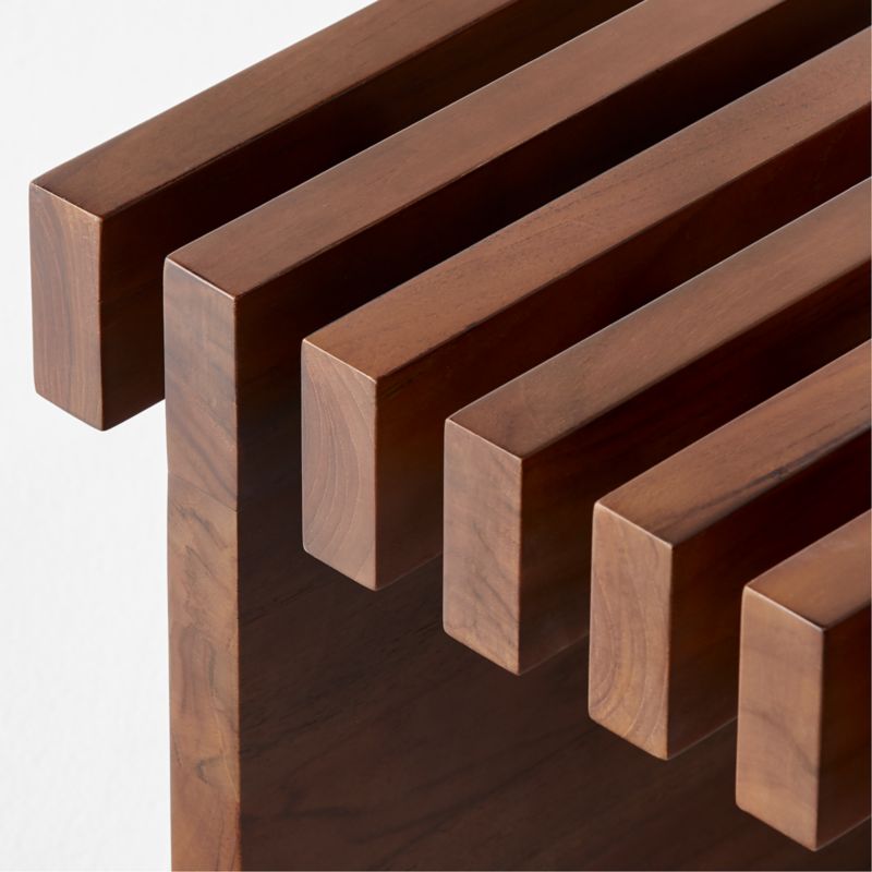 Taiko Stained Teak Outdoor Side Table - image 7 of 9