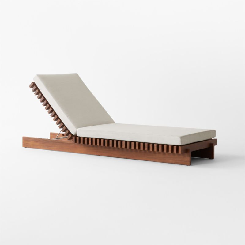 Taiko Stained Teak Outdoor Sun Lounger with Sunbrella® Cushions - image 5 of 12