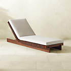 Pinet Teak Outdoor Chaise Lounge with Textured Ivory Perennials® Cushions