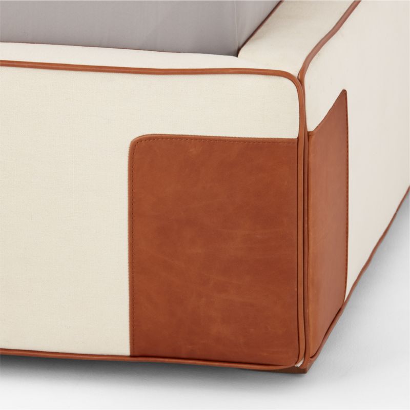 Tailor Ivory Linen and Leather Queen Bed - image 5 of 9