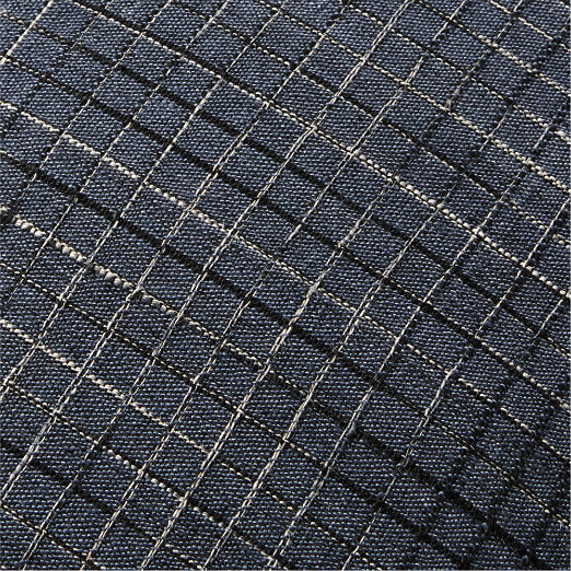 Tal Navy Blue Linen Throw Pillow Cover 23"x23"