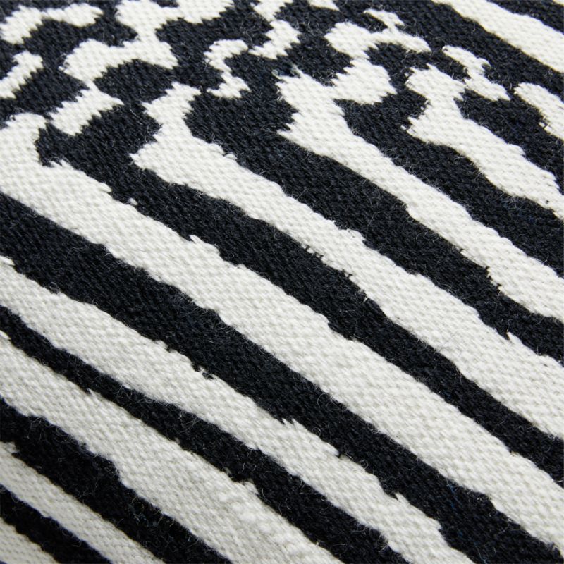 Tala Black and White Wool Throw Pillow with Down-Alternative Insert 23 ...