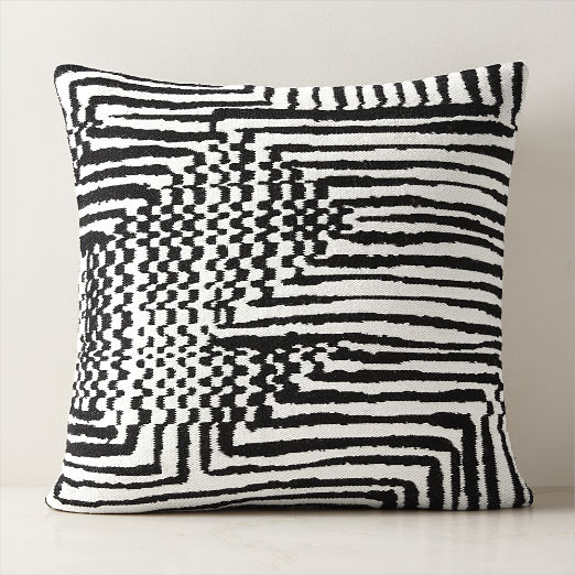 Tala Black and White Wool Throw Pillow Cover 23"