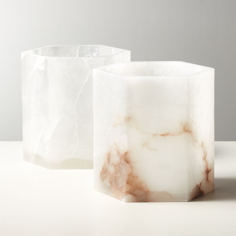 Talia Alabaster Hurricane Candle Holder - image 4 of 7