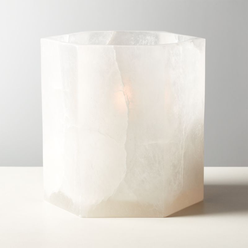 Talia Alabaster Hurricane Candle Holder - image 2 of 7