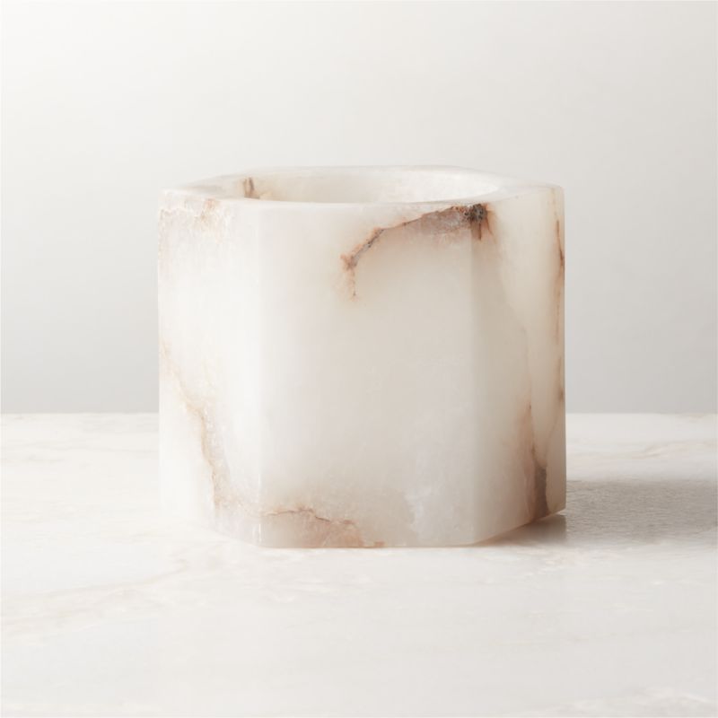 View Talia Alabaster Tealight Candle Holder details