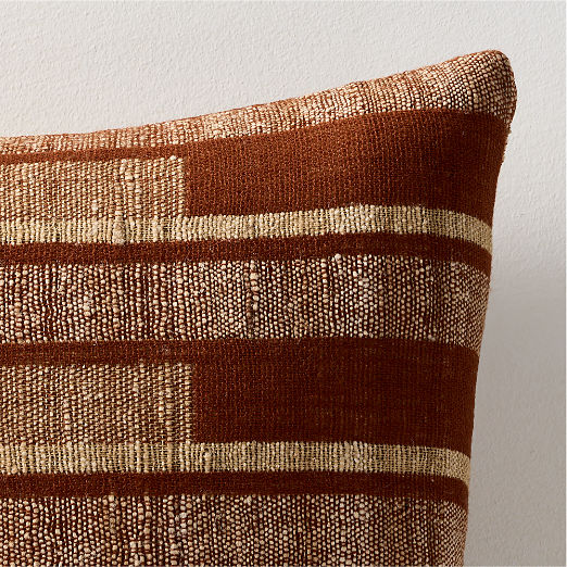Talita Sienna Brown Wool And Silk Throw Pillow 23"x23"