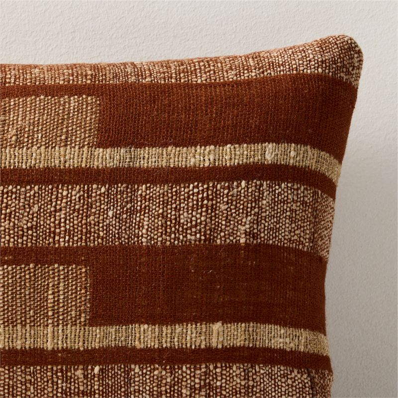 Talita Sienna Brown Wool And Silk Lumbar Pillow With Down-Alternative Insert 23"x11" - image 1 of 4