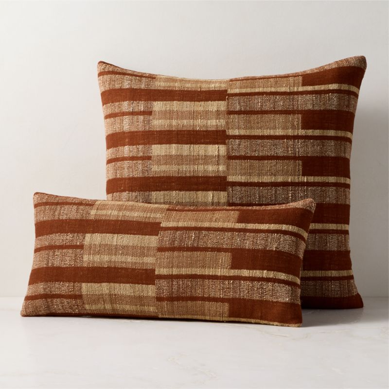 Talita Sienna Brown Wool And Silk Throw Pillow With Down-Alternative Insert 23"x23" - image 2 of 4