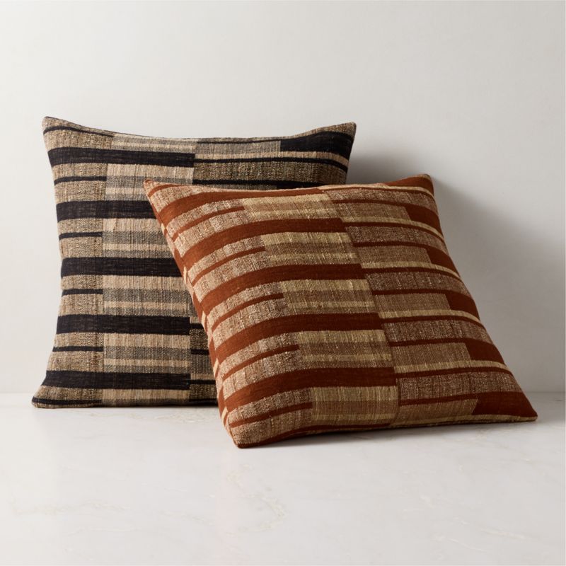 Talita Sienna Brown Wool And Silk Throw Pillow With Down-Alternative Insert 23"x23" - image 3 of 4