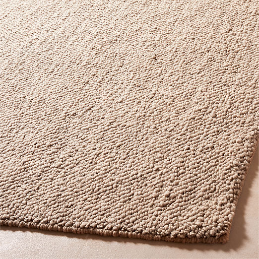 Tama Handwoven Sand Merino Wool Area Rug 5'x8'