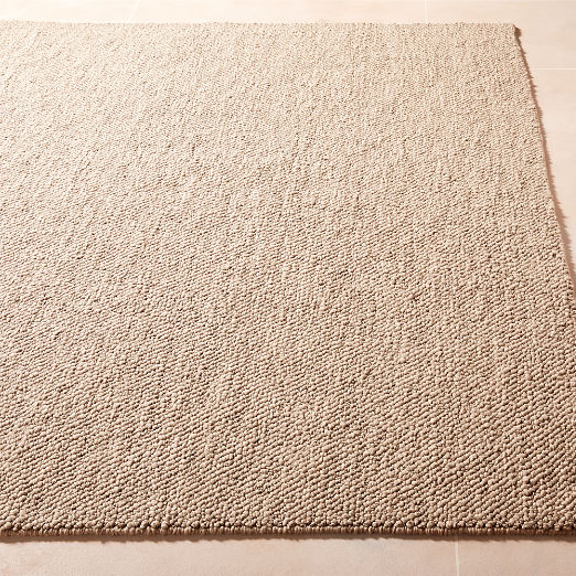 Tama Handwoven Sand Merino Wool Area Rug 5'x8'